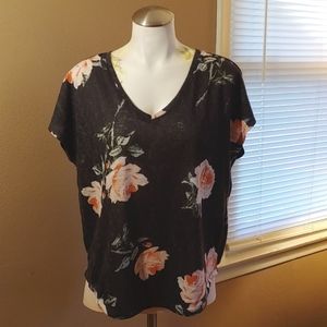 Maurice's 24/7 Navy Floral Medium Blouse